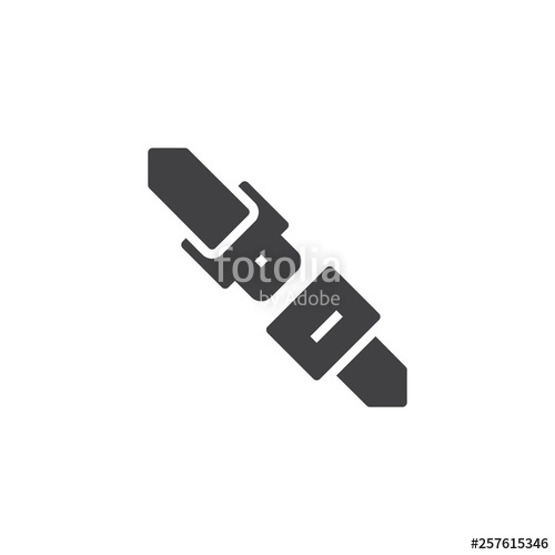 500x500 Car Seat Belt Vector Icon Filled Flat Sign For Mobile Concept