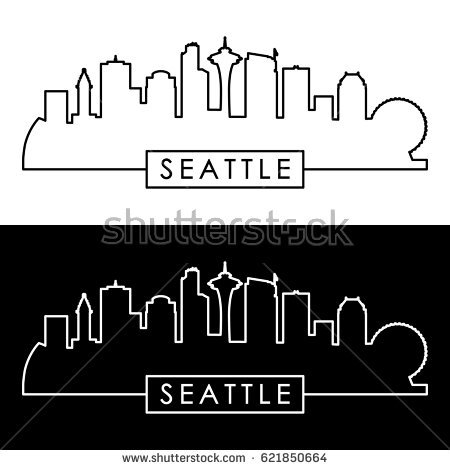 450x470 Seattle Skyline Silhouette Vector Free