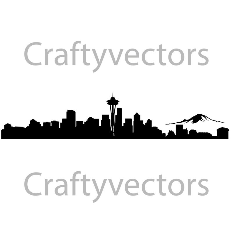 794x794 Seattle Skyline Vector Etsy