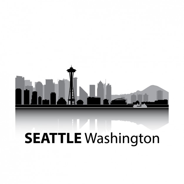 626x626 Seattle Skyline Design Vector Free Download