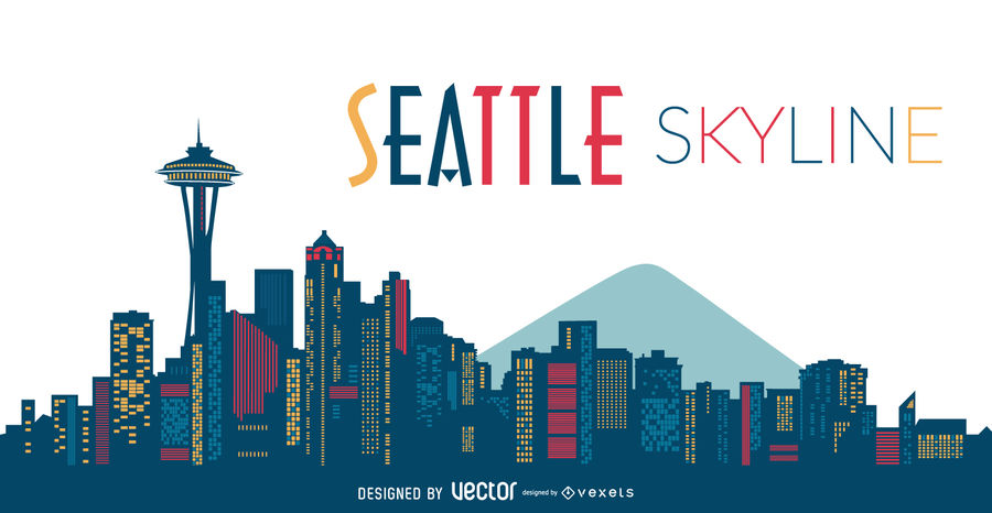 900x466 Seattle Skyline Illustration