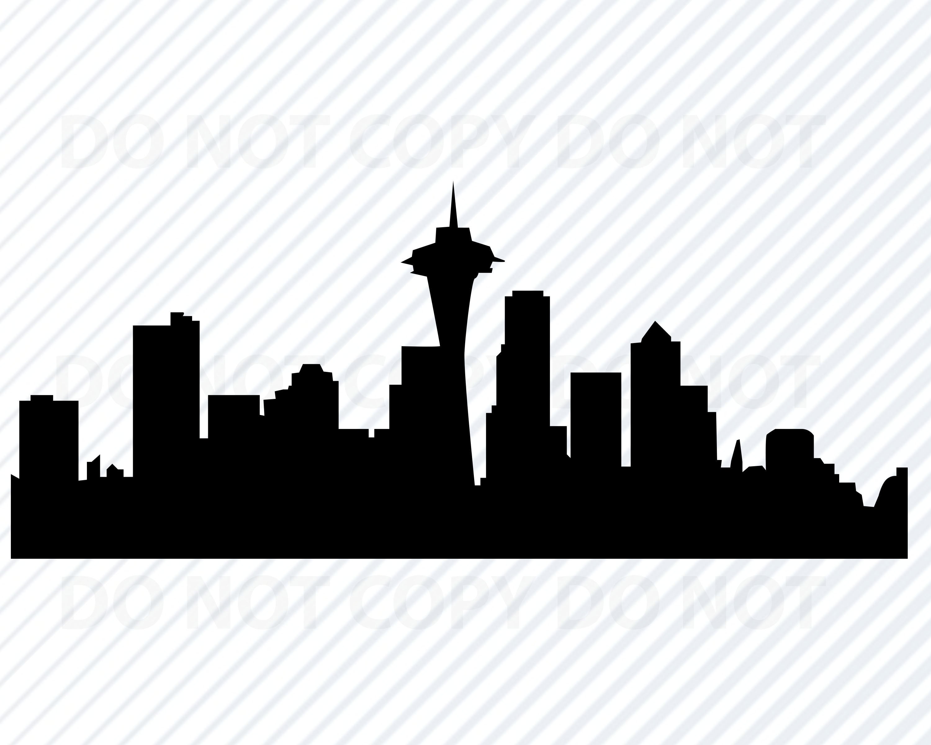 3000x2400 Seattle Skyline For Cricut Washington Skyline Etsy