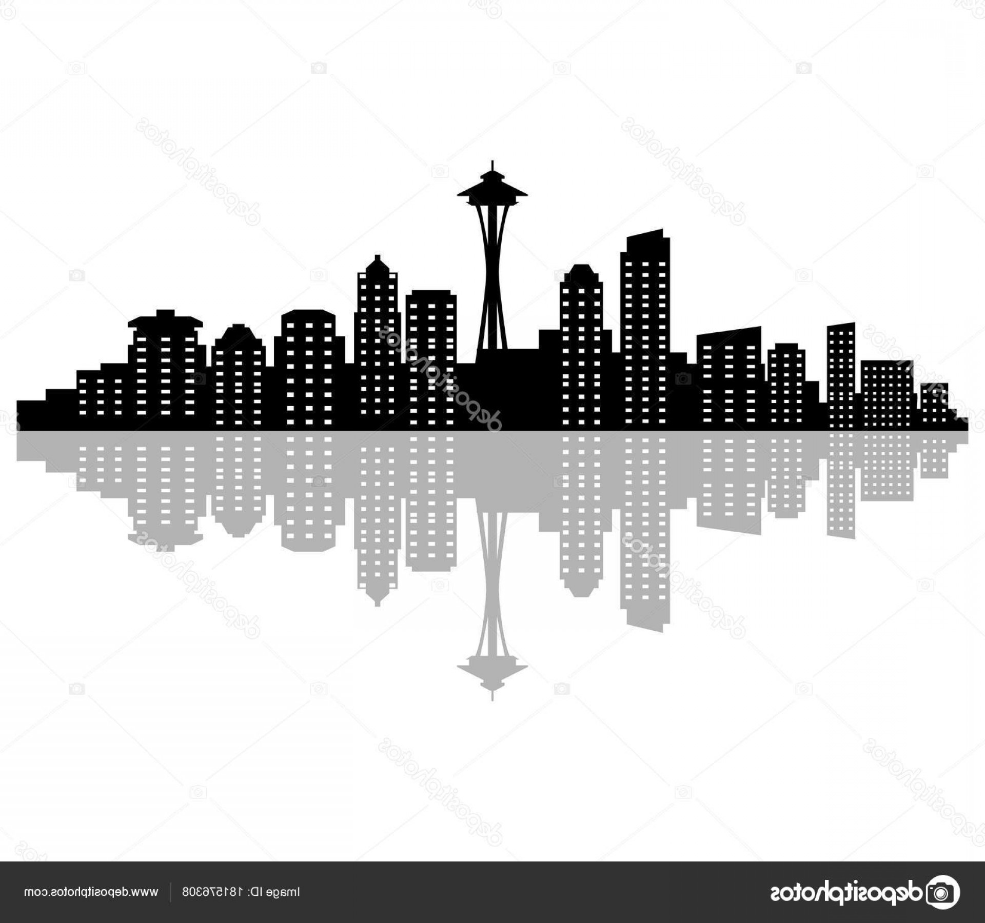 1920x1800 Stock Illustration Skyline Seattle White Background Hoodamathrun