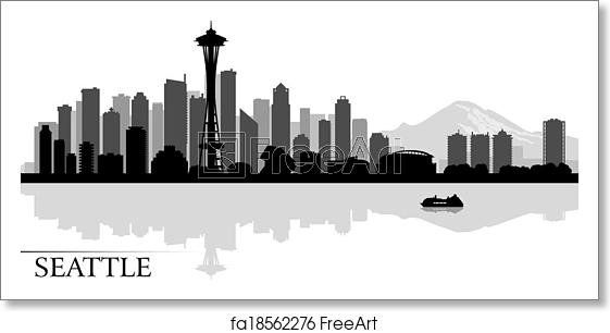 561x306 Free Art Print Of Seattle City Skyline Silhouette Background