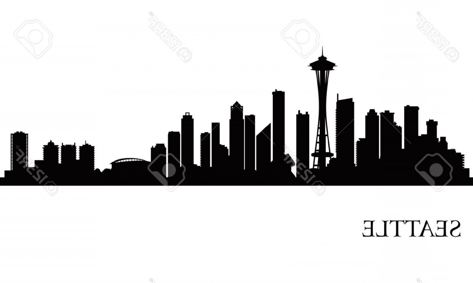 1560x934 Photostock Vector Seattle City Skyline Silhouette Background