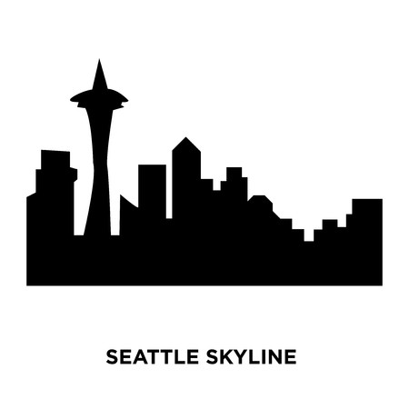 450x450 Seattle Skyline On White Background, Vector Illustration Royalty