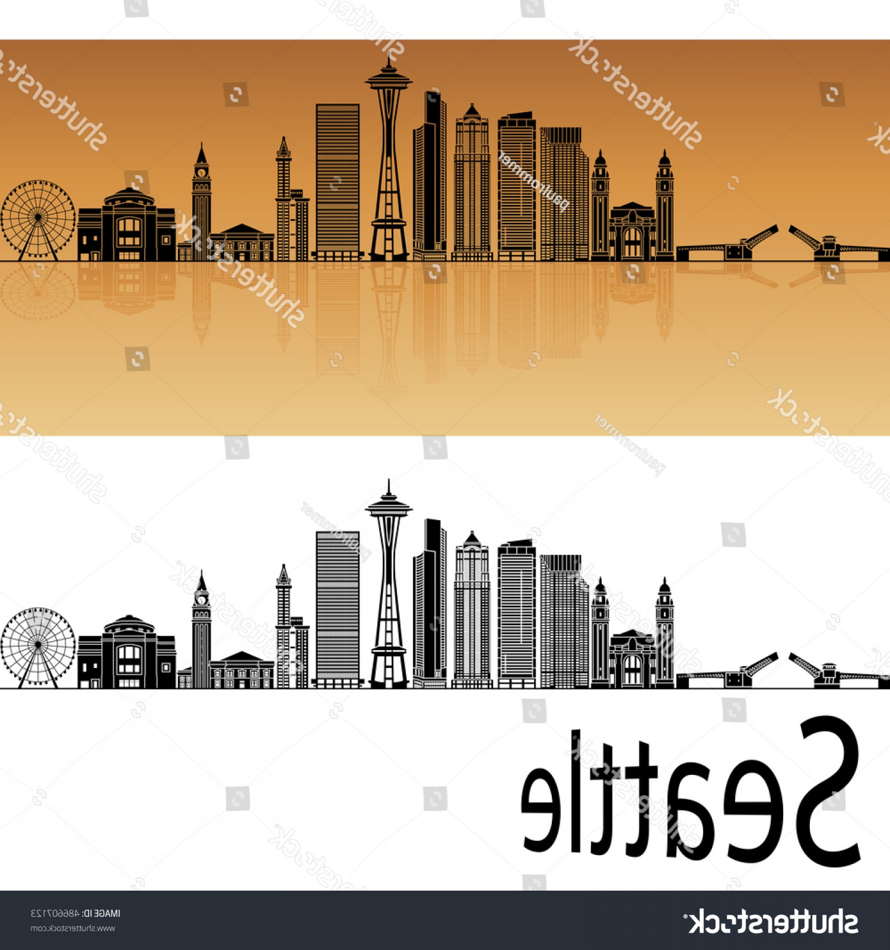 Seattle Skyline Orange Background Editable Vector Hoodamathrun 1800x1920 Seattle Skyline Orange Background Editable Vector Hoodamathrun