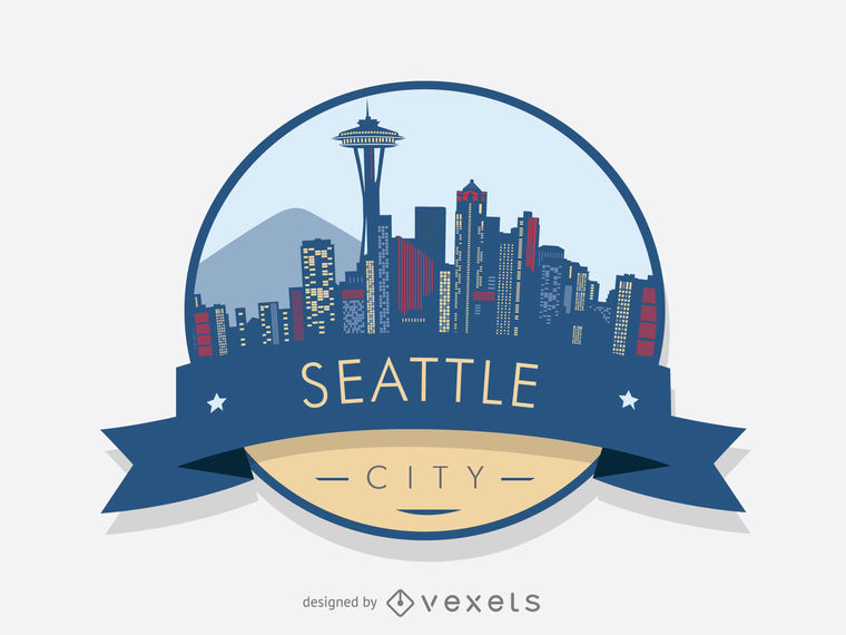 Seattle Skyline Badge Design 760x570 Seattle Skyline Badge Design