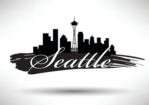 Vector Seattle Skyline Design Premium Clipart 494x349 Vector Seattle Skyline Design Premium Clipart