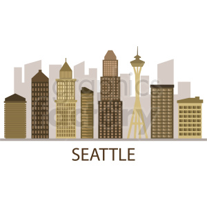 Downtown Seattle Skyline Vector Design With Label Clipart Royalty 300x300 Downtown Seattle Skyline Vector Design With Label Clipart Royalty