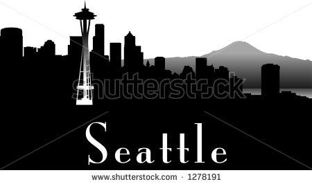 Vector Silhouette Graphic Depicting The Seattle Skyline 450x266 Vector Silhouette Graphic Depicting The Seattle Skyline