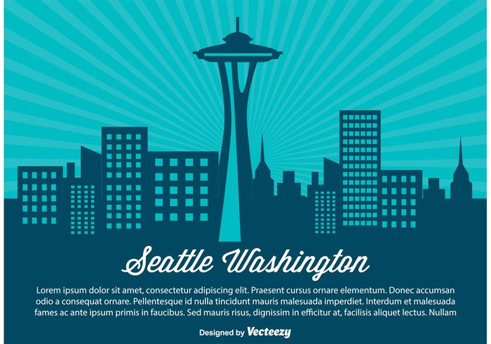 Free Vector Seattle Skyline Illustration 700x490 Free Vector Seattle Skyline Illustration