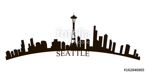 Isolated Seattle Skyline Stock Image And Royalty Free Vector 500x250 Isolated Seattle Skyline Stock Image And Royalty Free Vector