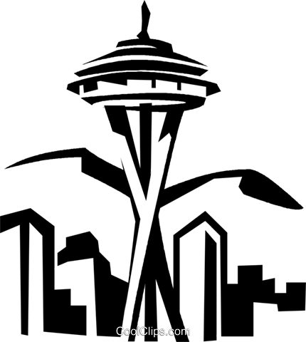 430x480 Seattle Space Needle Royalty Free Vector Clip Art Illustration