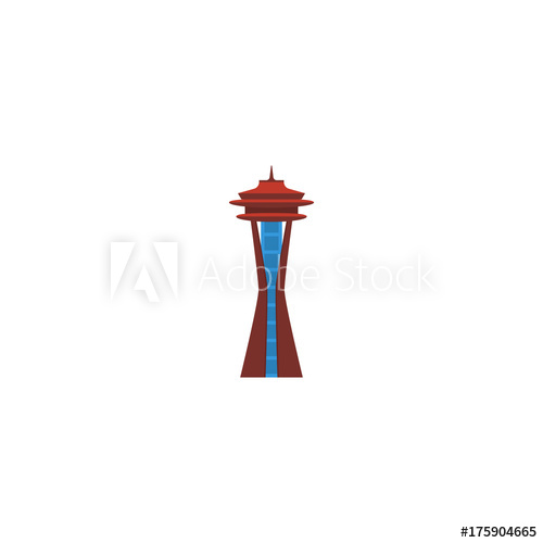500x500 Flat Icon Space Needle Element Vector Illustration Of Flat Icon