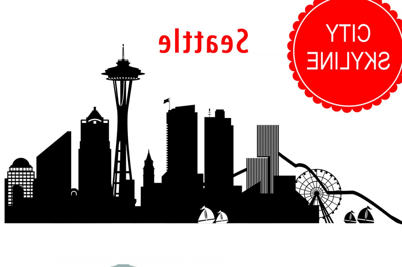 1392x926 Seattle Vector Washington Skyline Usa City Png Dwg Cdr