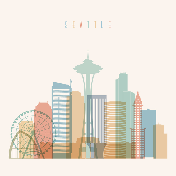 600x600 Seattle Building Vector Illustration Free Download