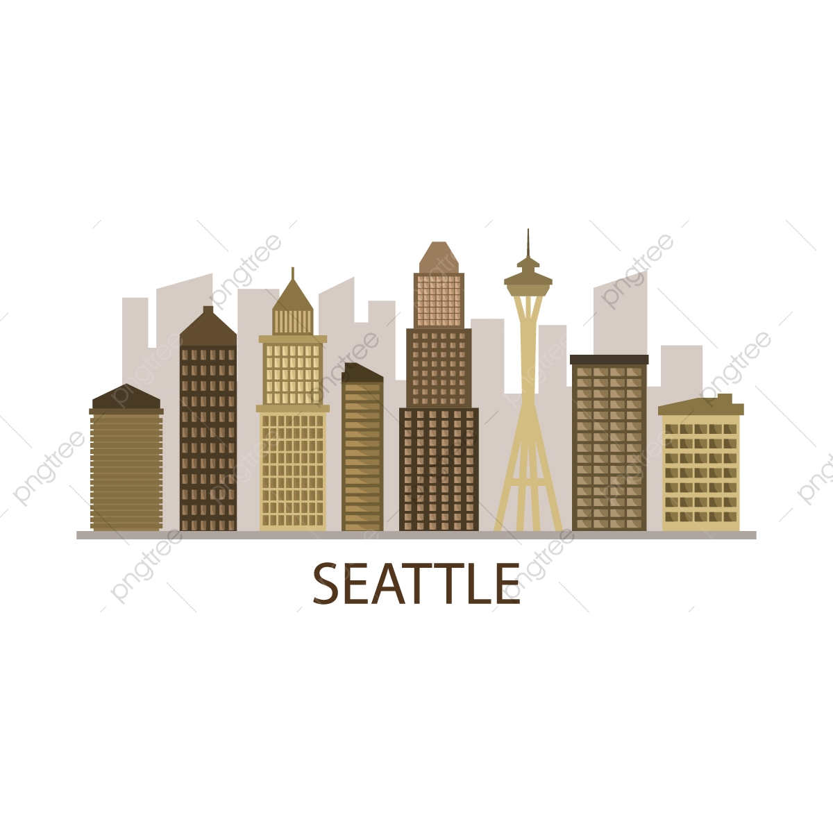 1200x1200 Skyline Seattle, Coast, Panorama, Skyscraper Png And Vector