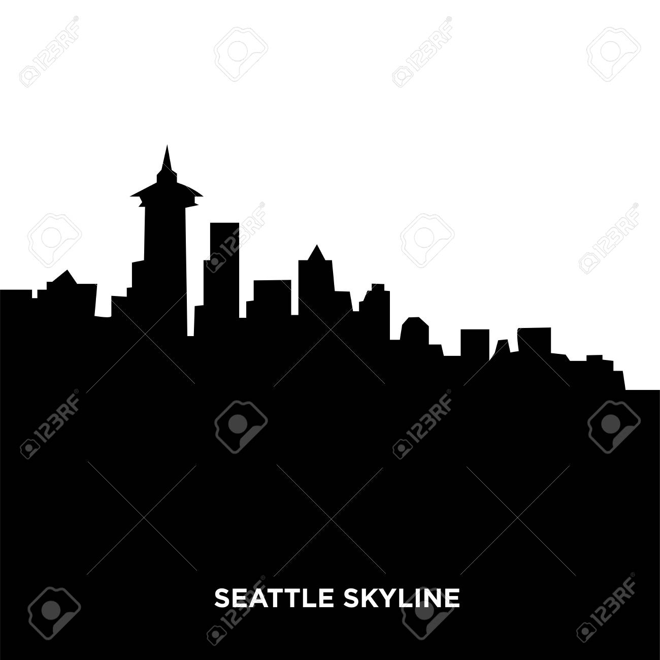 1300x1300 Huge Collection Of 'seattle Skyline Silhouette Vector Free