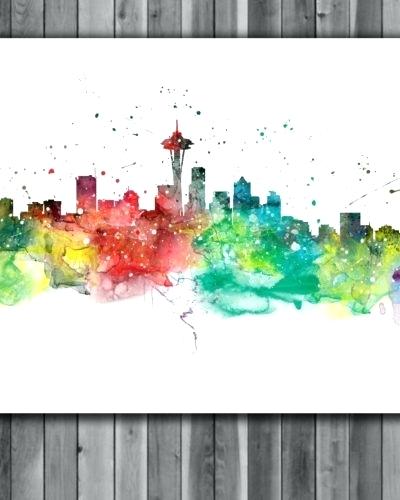 400x500 Seattle Skyline Art Vector Oneeleven