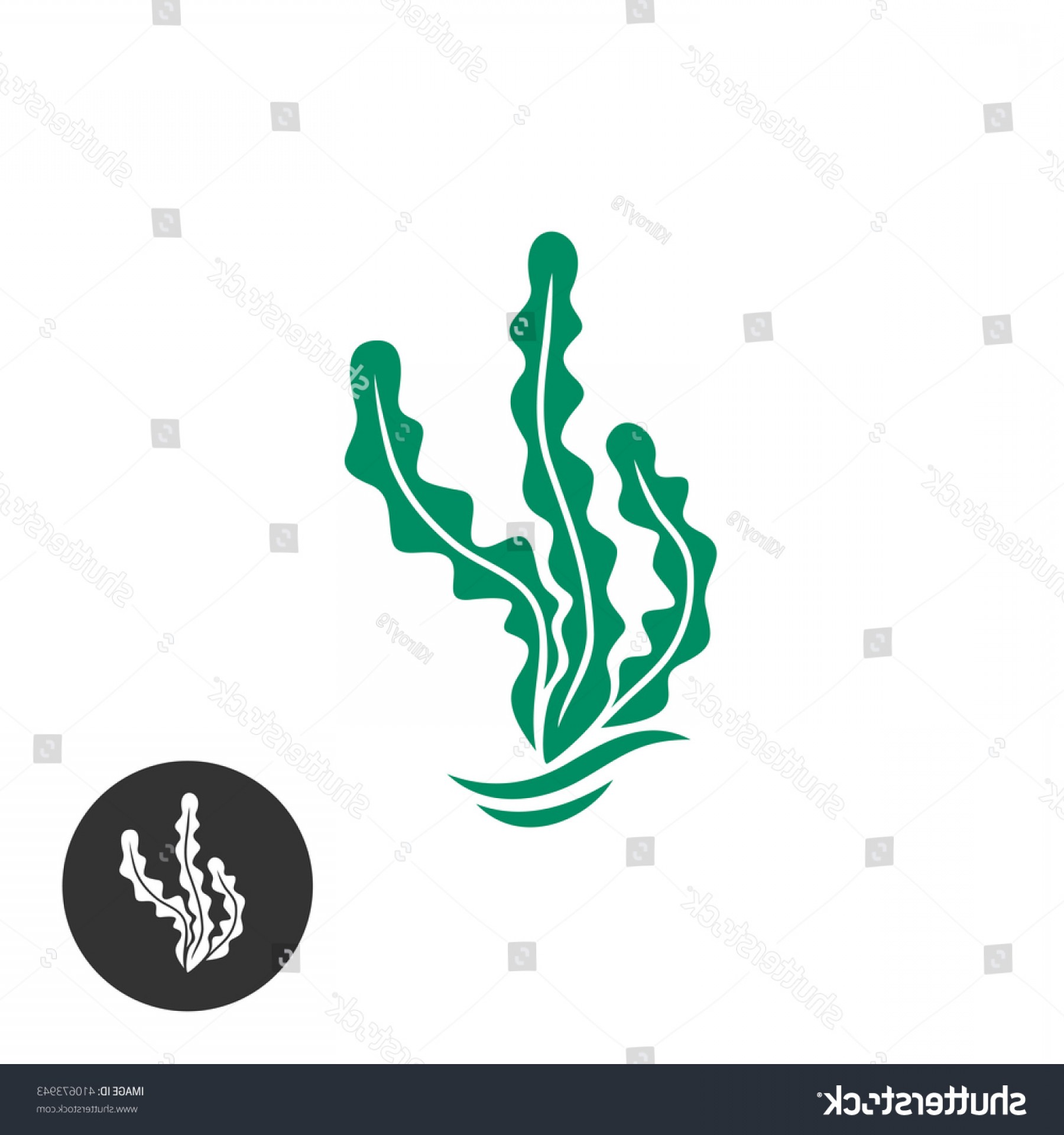 1800x1920 Seaweed Vector Logo Template One Black Geekchicpro