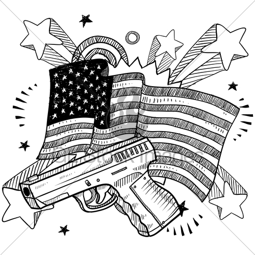 American Love For Guns Vector Sketch Gl Stock Images 500x500 American Love For Guns Vector Sketch Gl Stock Images