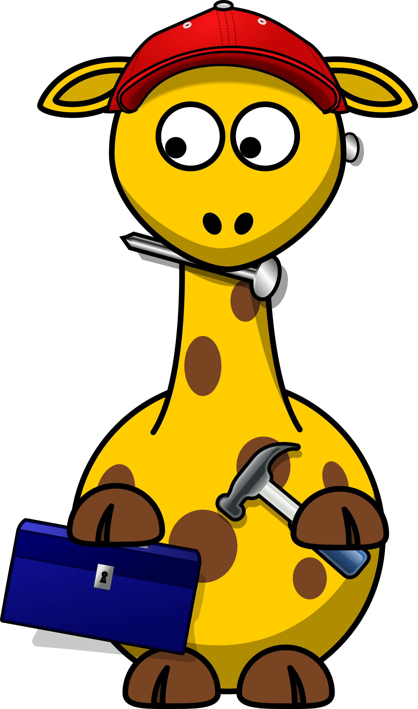 1415x2400 Giraffe Secret Agent Vector Clipart Image