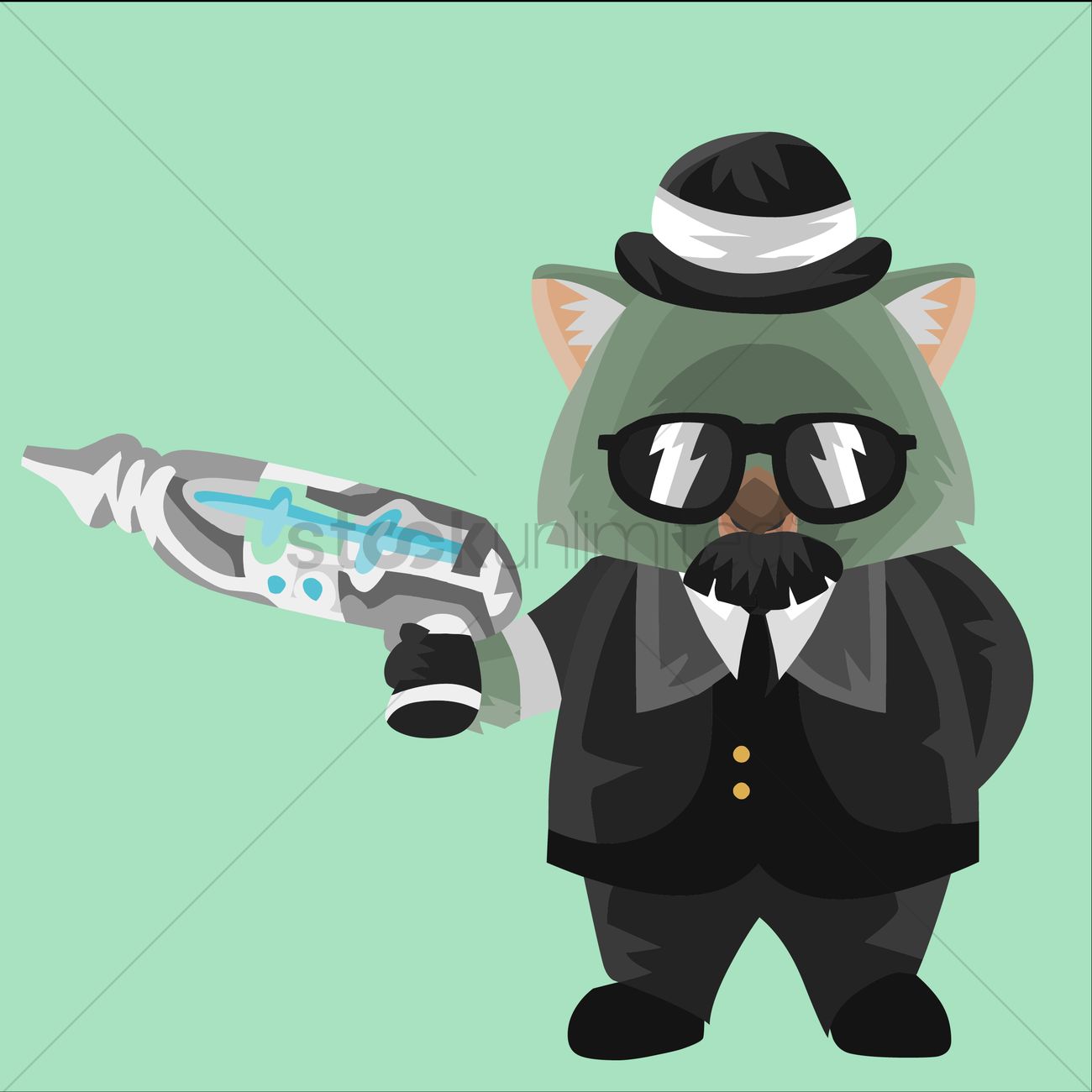 1300x1300 Wombat Secret Agent Vector Image