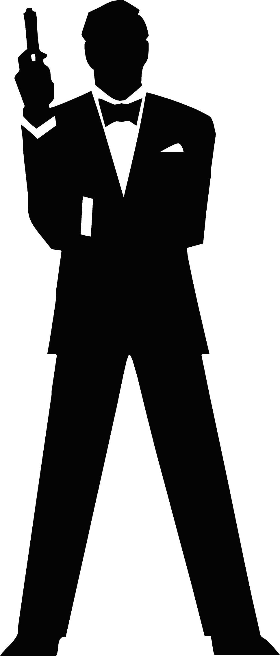 969x2266 Free Vector James Bond Secret Agent Black White Silo Prom