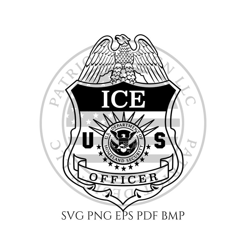 794x794 Ice Officer Badge Ice Badge Vector Ice Us Homeland Etsy