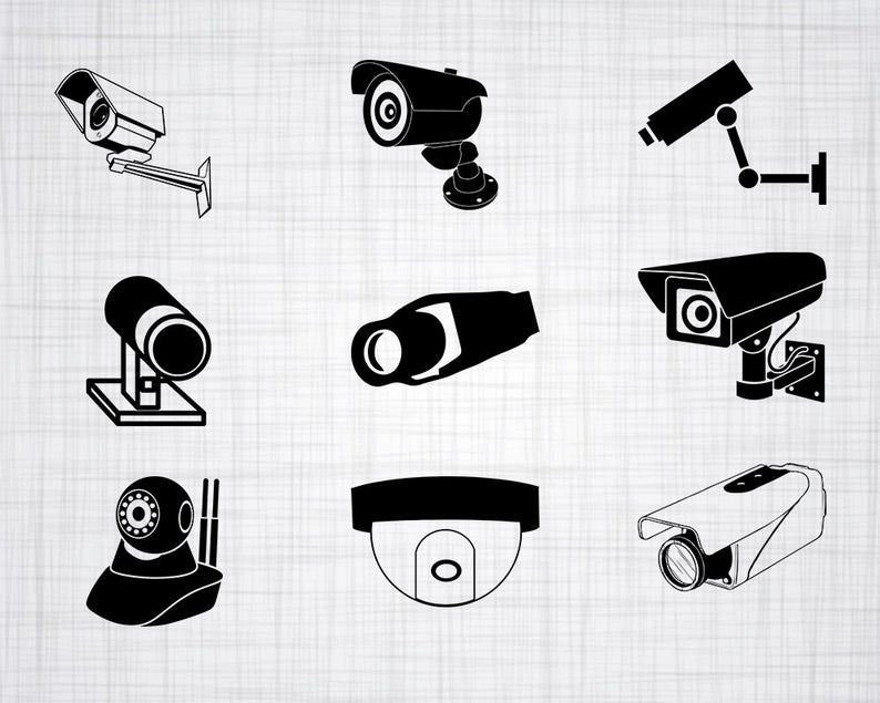 794x635 Security Camera Bundle Security Camera Clipart Cut Etsy