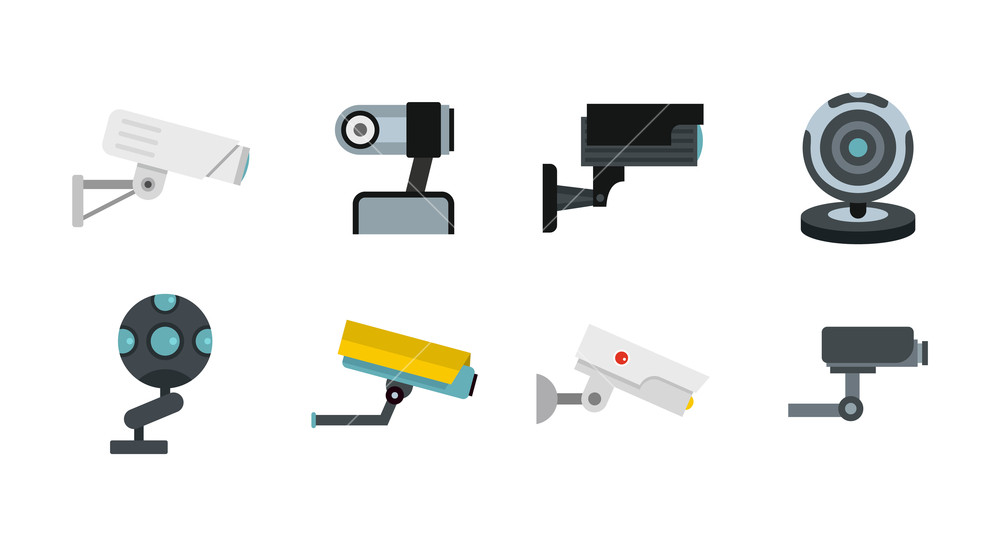 1000x546 Security Camera Icon Set Flat Set Of Security Camera Vector Icons