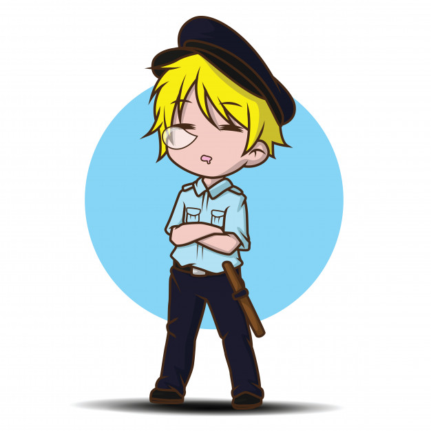 626x626 Cute Cartoon Security Guard Vector Premium Download