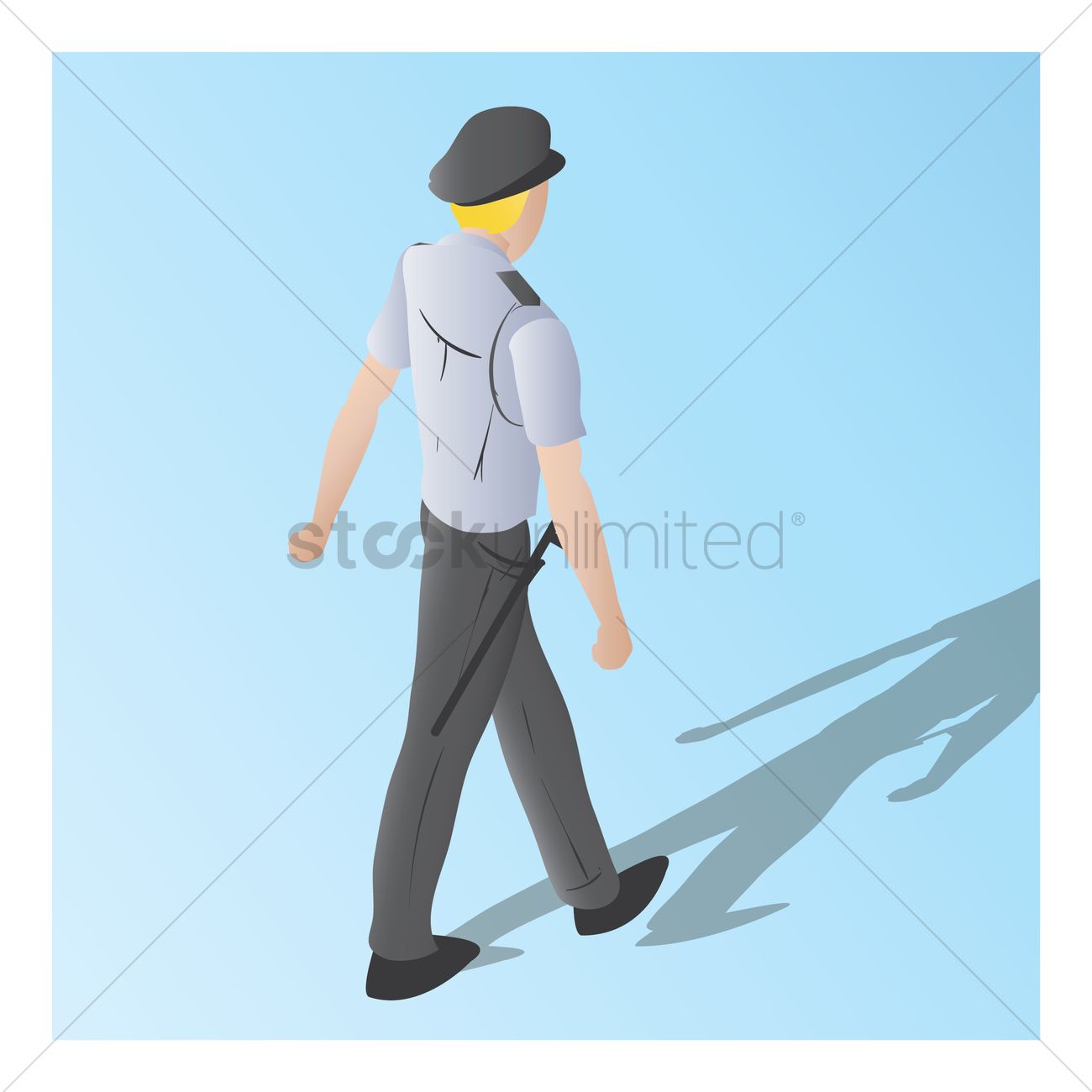 1300x1300 Isometric Of A Security Guard Vector Image