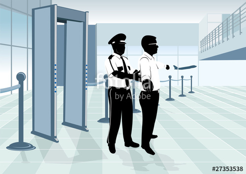 500x353 Airport Security Guard Stock Image And Royalty Free Vector