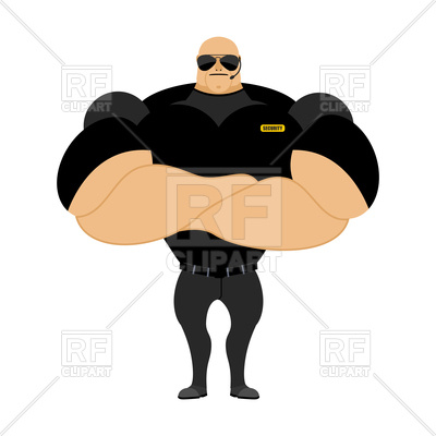 400x400 Big And Strong Security Guard Vector Image Of Signs, Symbols, Maps