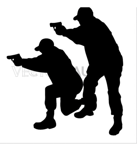 442x500 Buy Vector Security Guards Silhouette Clip Art Collection Royalty Free