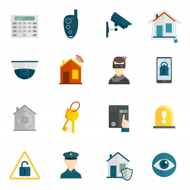 626x626 Home Security Icon Flat Vector Free Download