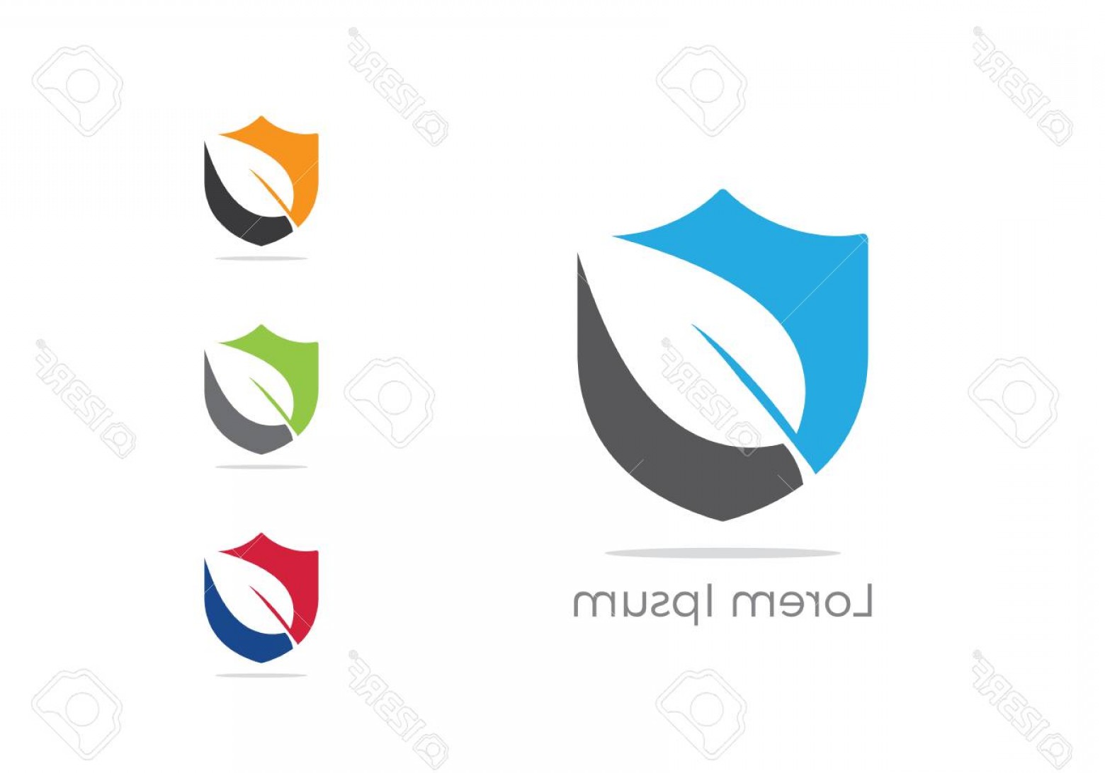 1560x1092 Photostock Vector Leaf In Shield Vector Logo Design Safety