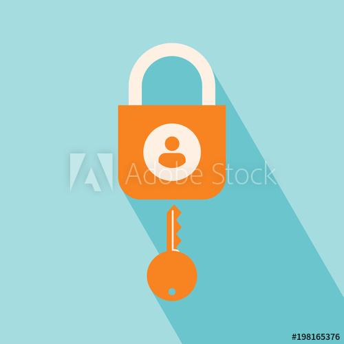 500x500 User Security Icon User Security Icon Vector Isolated On Blue