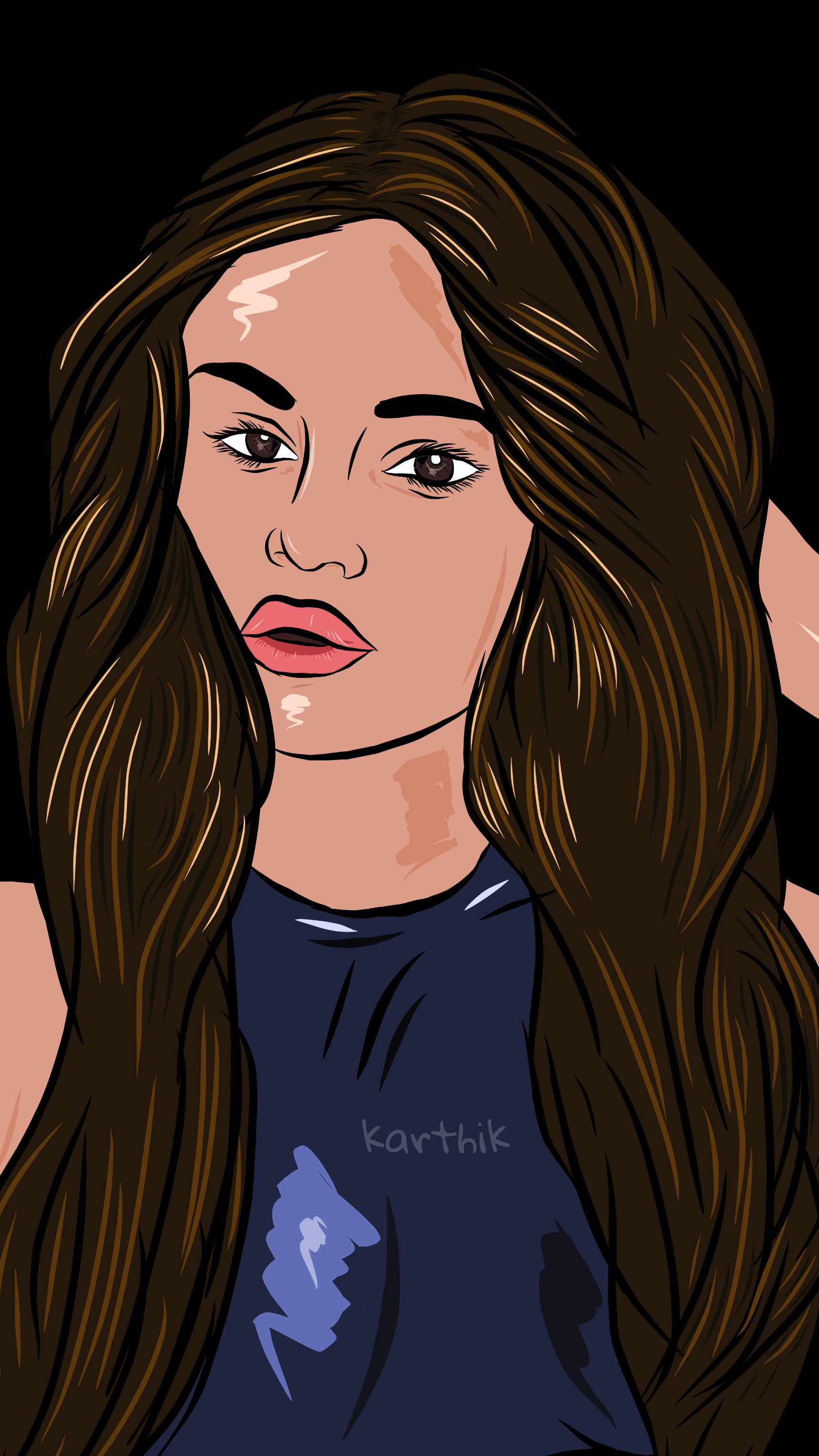 Selena Gomez Vector Portrait Madebyme 1717x3052 Selena Gomez Vector Portrait Madebyme