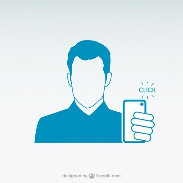 Man Taking Smartphone Selfie Free Vector 600x600 Man Taking Smartphone Selfie Free Vector