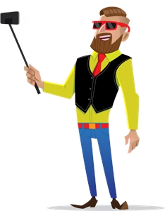 Hipster Guy With The Selfie Stick Logo Vector 234x300 Hipster Guy With The Selfie Stick Logo Vector