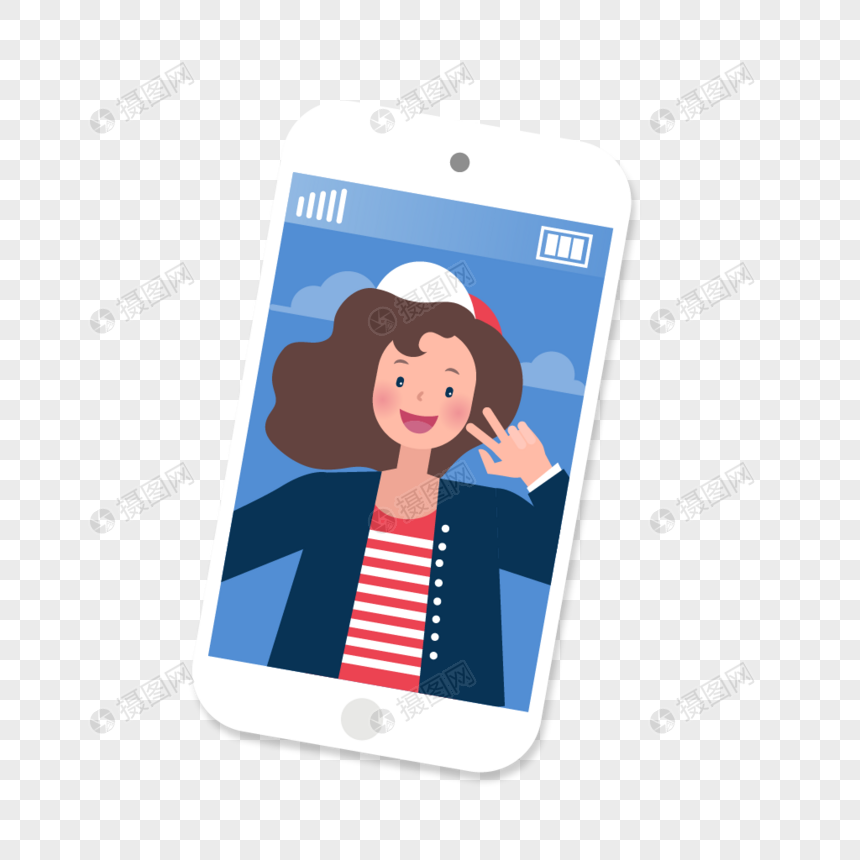 860x860 Mobile Phone Selfie Vector Flat Material Png Image Picture Free