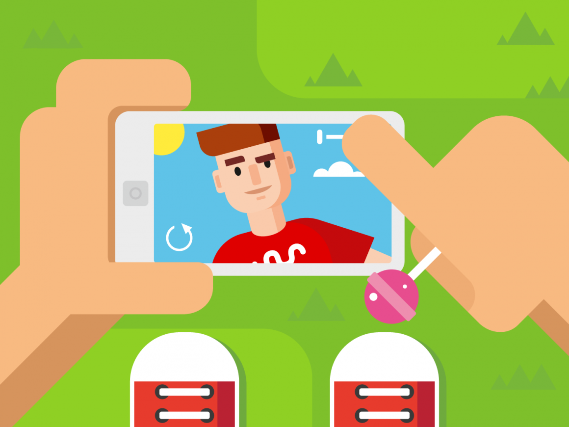 1160x870 Selfie Flat Illustration