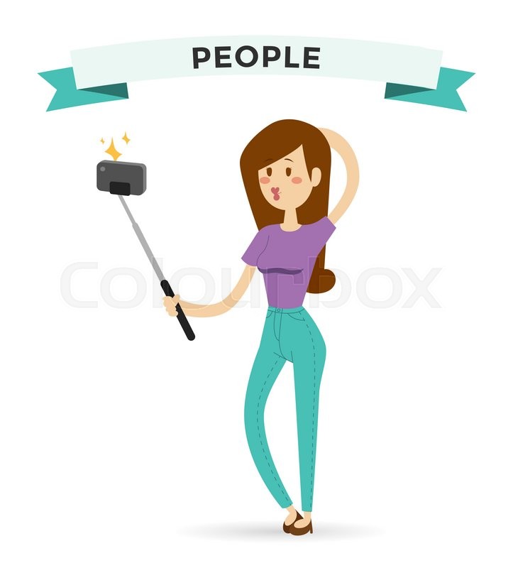 723x800 Selfie Photo Shot Girl Or Woman Vector Stock Vector Colourbox