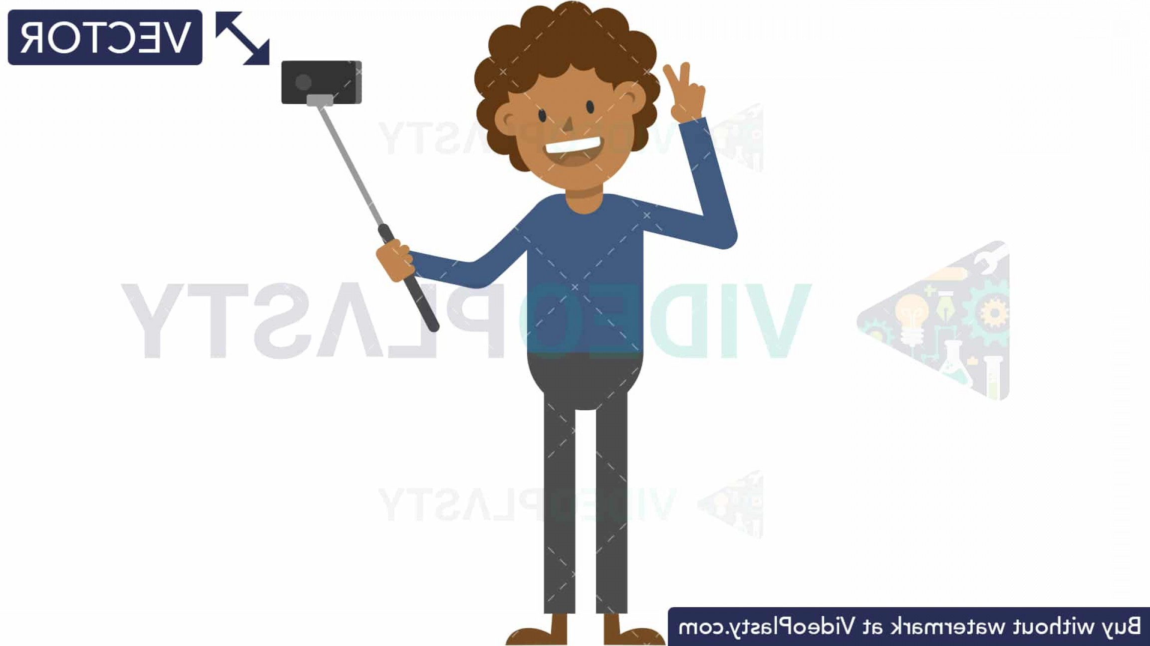 2304x1296 Black Man Taking A Selfie Vector Wallkeeper