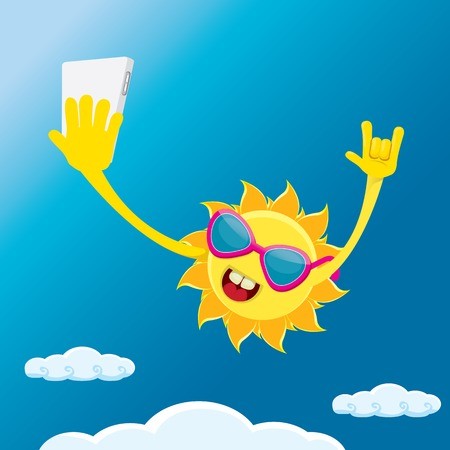 450x450 Summer Selfie Vector Concept Background Smiling Sun Taking