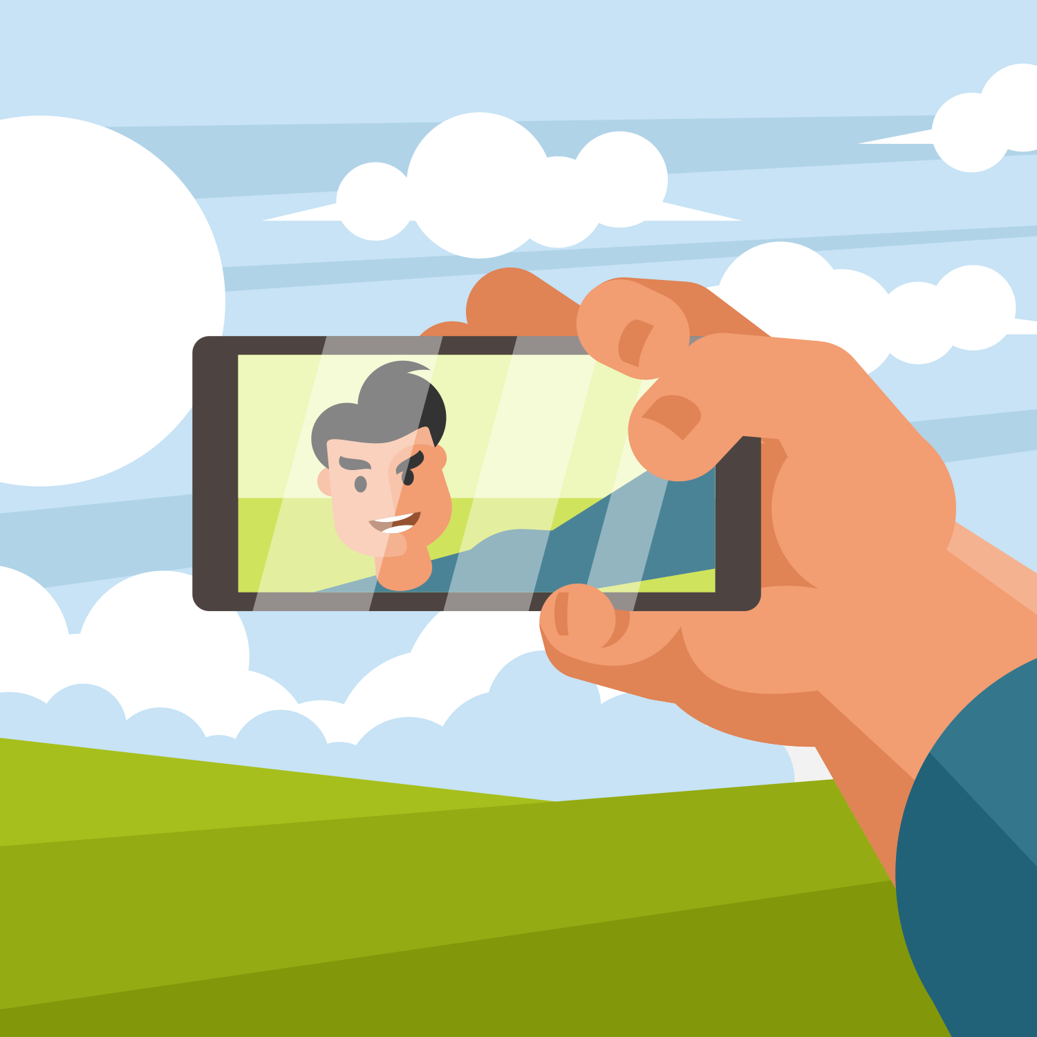 1500x1500 Vector For Free Use Man Taking Selfie