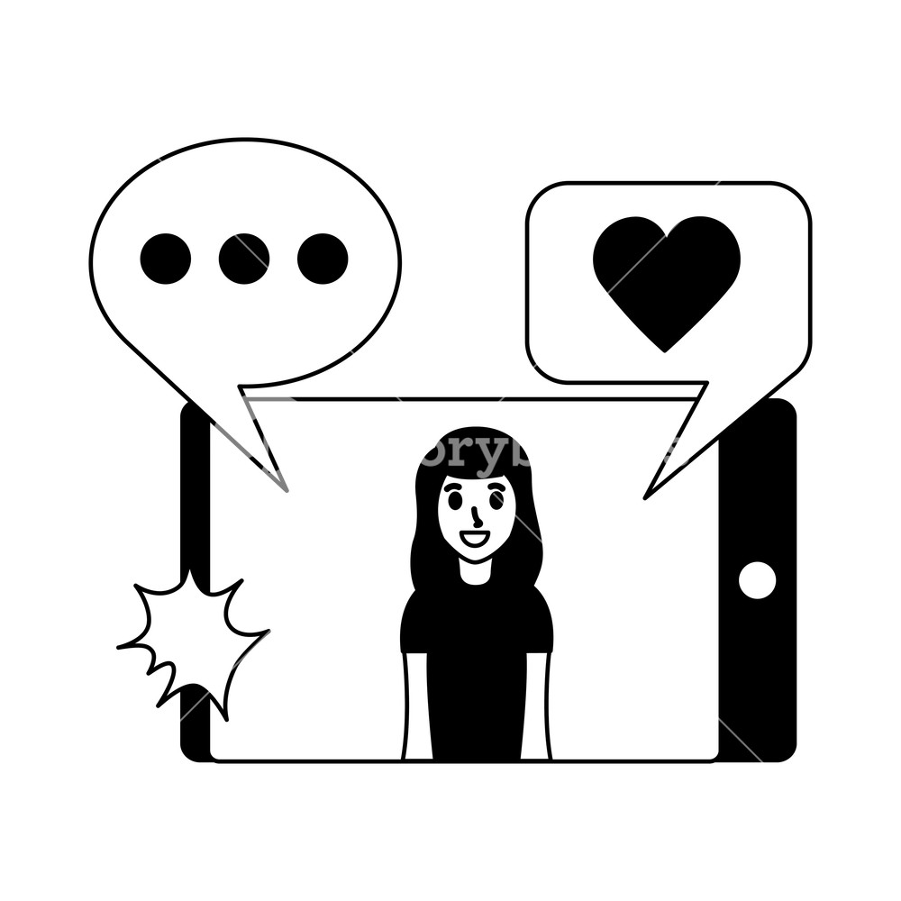 1000x1000 Young Woman With Mobile Taking Selfie Vector Illustration